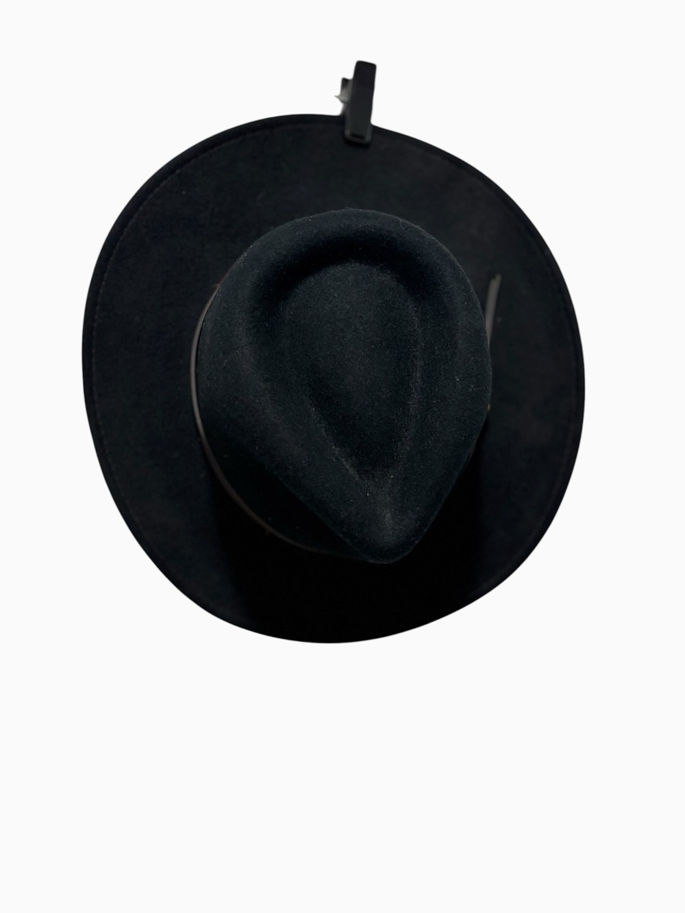 Men's Classic Black Wide-Brim Fedora Hat Size L/XL
